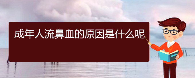 (治鼻出血贵阳最好的医院)成年人流鼻血的原因是什么呢(图1)