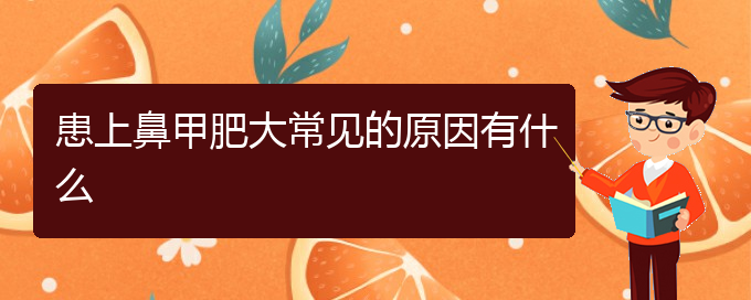 (贵阳鼻甲肥大治疗好的医院)患上鼻甲肥大常见的原因有什么(图1)