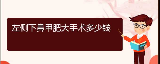 (贵阳治疗鼻甲肥大的好的医院)左侧下鼻甲肥大手术多少钱(图1)